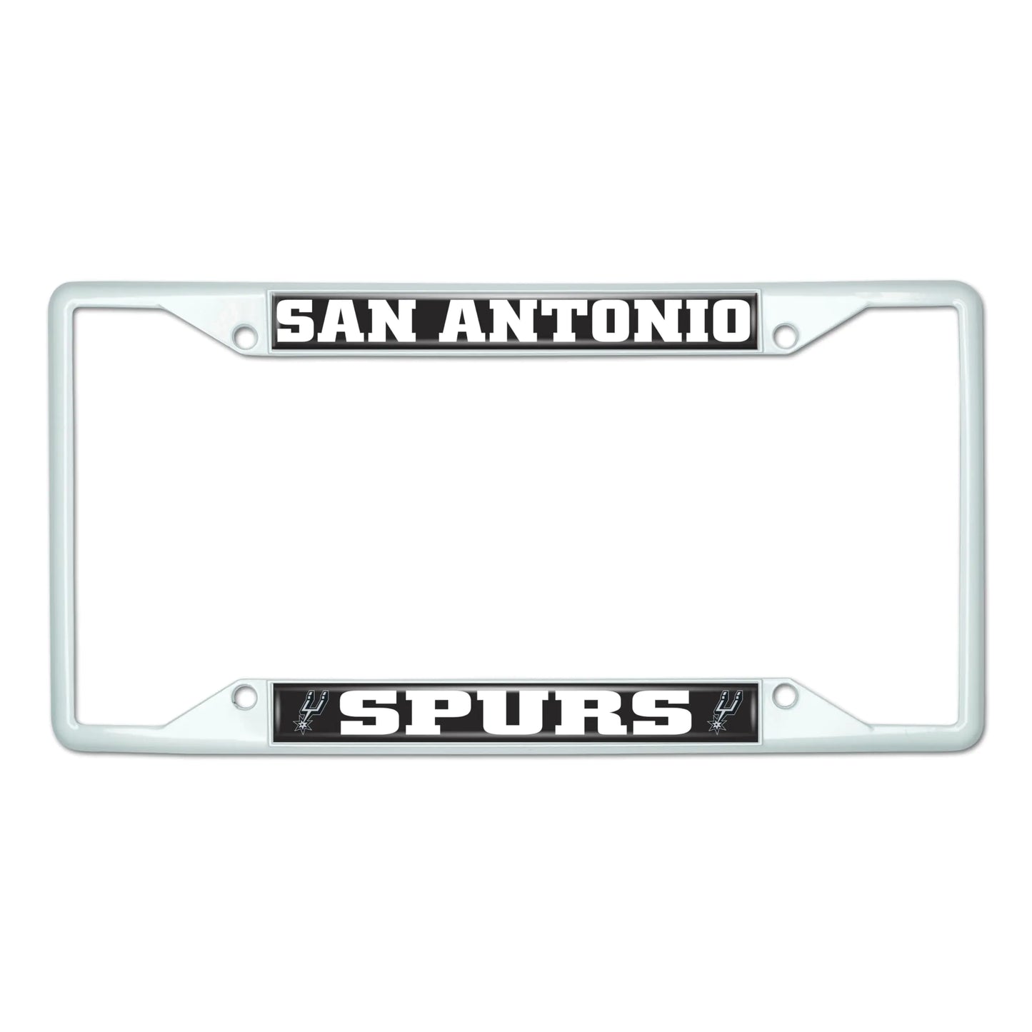 FANMATS 44140 NBA - San Antonio Spurs License Plate Frame - White – Easy Installation on Truck SUV Car - Ideal Gift for Die Hard NBA Fan