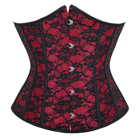 New Deep Red Short Waist Shaper Corset for Women