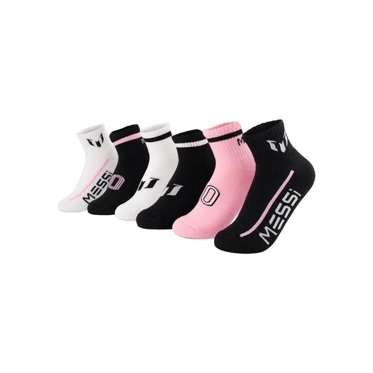 Messi Boys Lifestyle Ankle Socks 6-Pack Kids Socks Soft & Stretchy Comfortable Pink