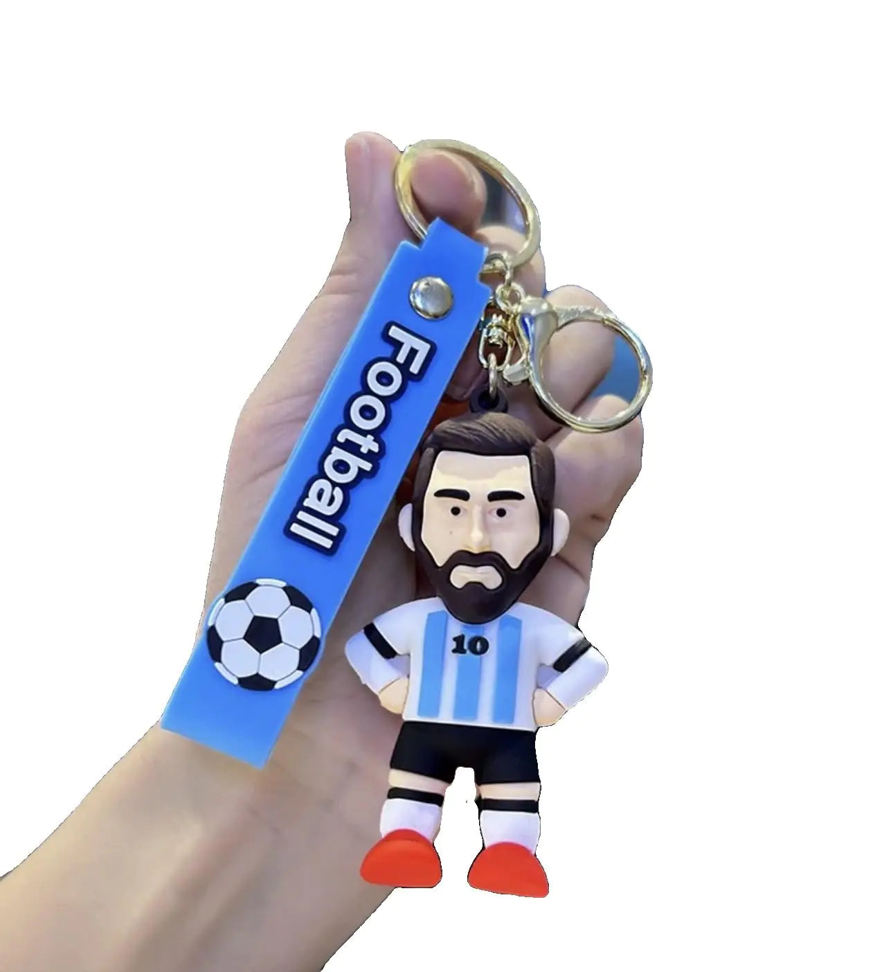 Generic Soccer World Cup Jersey Keychain Football Key Ring Creative Fashion Messi Sports Player Pendant Key Chain Medium White