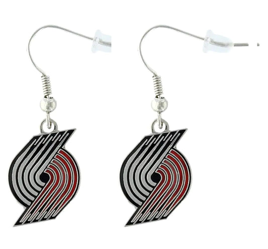 Aminco NBA Portland Trail Blazers Logo Dangler Earrings 2.5